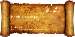 Hock Levente névjegykártya